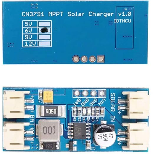 12 V panel sterownika ładowania słonecznego CN3791 sterownik ładowania słonecznego MPPT 1 LiPo moduł regulatora akumulatora JST PH2.0 automatyczne ładowanie baterii z kablami - obrazek 3