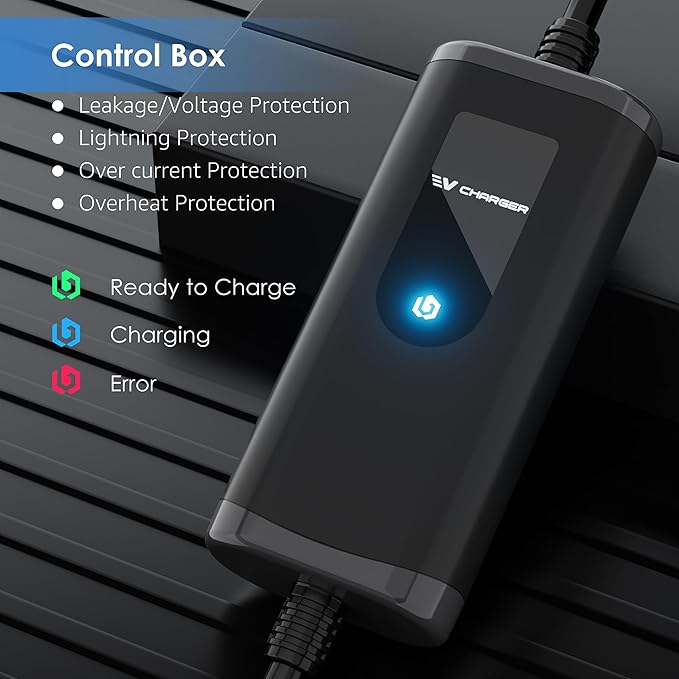 bokman Elektryczna ładowarka samochodowa typu 2-3,7kW Przenośna EVSE | 5M, 16A, Plug and Play, TÜV, IP65 Wallbox, złącze typu 2 (IP55), RCD typ A + 6mA DC - obrazek 6