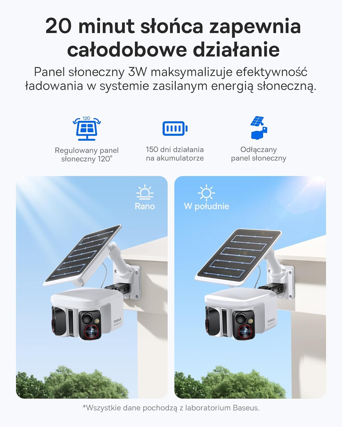 Baseus Security X1 Pro Kamera Zewnętrzna – kamera z podwójnym śledzeniem AI, monitoring 300°, nocne widzenie, solarna kamera bezprzewodowa na baterię, detekcja AI, automatyczny patrol, do 512 GB - obrazek 6