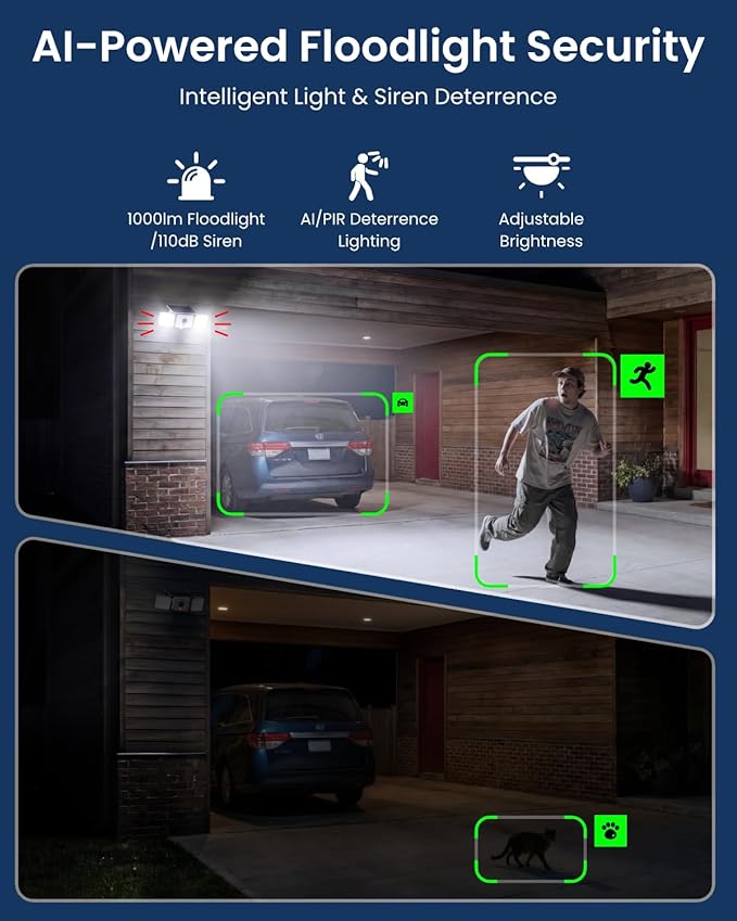 Reolink Solar Floodlight Cam, Bezprzewodowa Zewnętrzna Kamera Monitoringu 2K 150°, Oświetlenie Do 1000 Lm I Alarm Syreną, Reflektor Aktywowany Ruchem AI/PIR, Kolorowy Tryb Nocny, WiFi 6, IP66 - obrazek 3