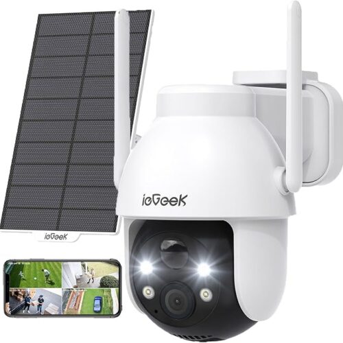 ieGeek Kamera bezpieczeństwa zewnętrzna z panelem słonecznym 360°