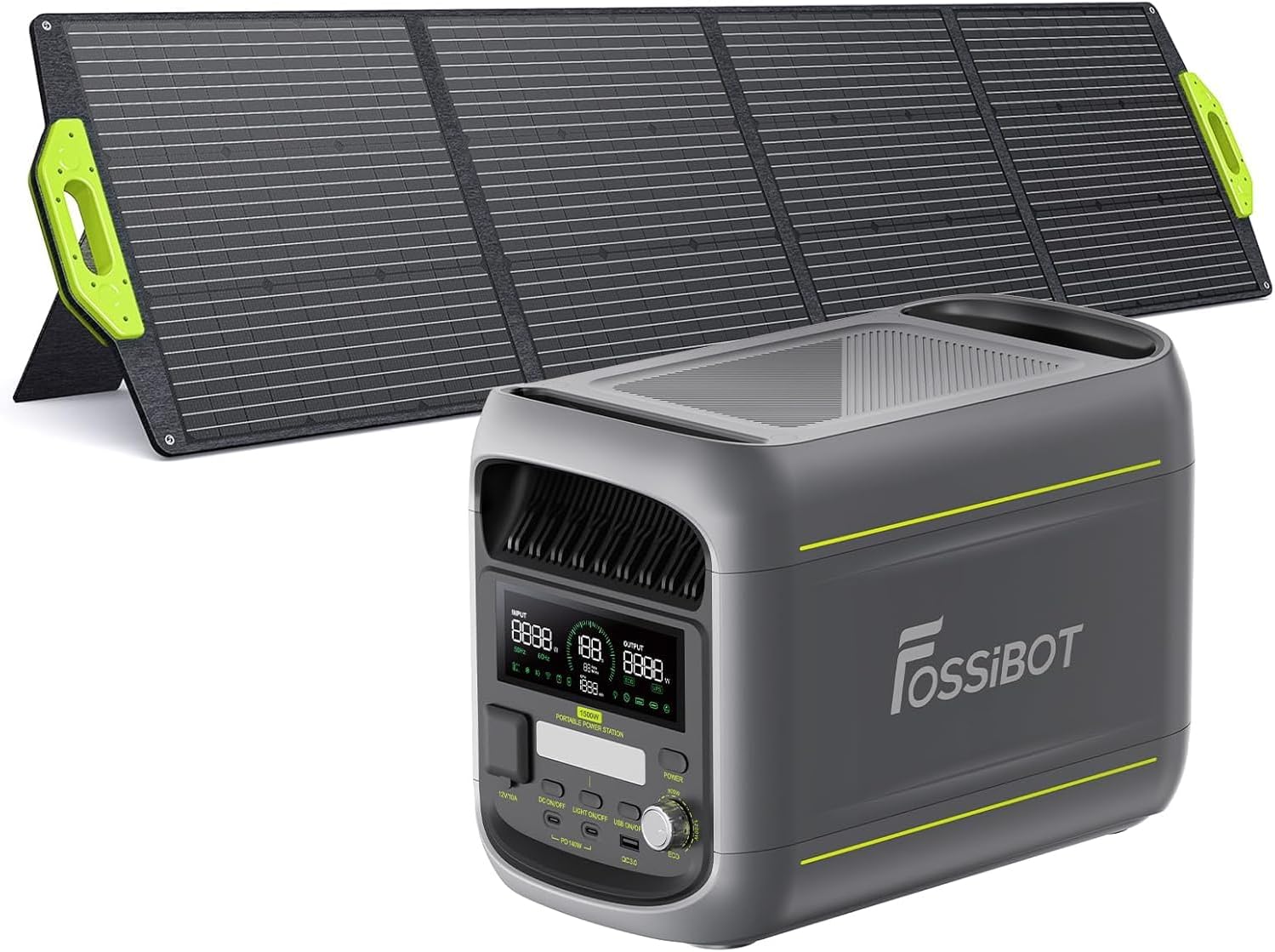 Fossibot Polska F1800 Wyposażony 200W panel słoneczny, Przenośna Elektrownia 1024Wh LiFePO4 -Stacja Zasilania, 1200W Power station 7 portów,5-letnia gwarancja - obrazek 2