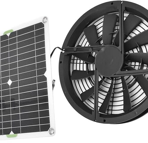Wentylator wydechowy z energią słoneczną, wentylator zasilany energią słoneczną 100 W, zestaw paneli słonecznych, wentylator szklarniowy, wentylator solarny do domu, szklarni, chłodzenia domku dla