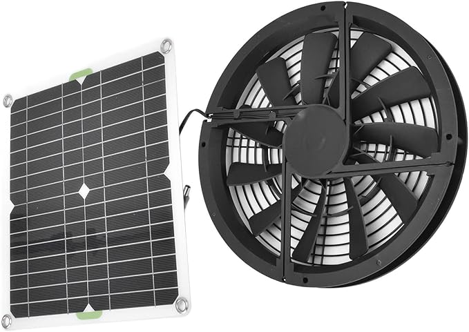 Wentylator wydechowy z energią słoneczną, wentylator zasilany energią słoneczną 100 W, zestaw paneli słonecznych, wentylator szklarniowy, wentylator solarny do domu, szklarni, chłodzenia domku dla