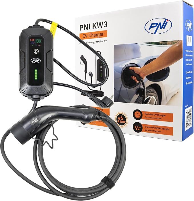 PNI KW3 16A, 3,5 kW, przenośna ładowarka do samochodów elektrycznych