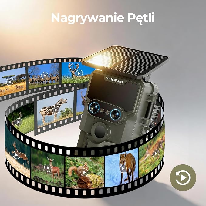 WOLFANG Kamera myśliwska Wildlife Camera, 64MP 4K z podwójnym obiektywem, zasilana energią słoneczną, z funkcją noktowizji Starlight 120°, aktywowana ruchem, IP66, wodoodporna, wyzwalana 0,1 s - obrazek 6