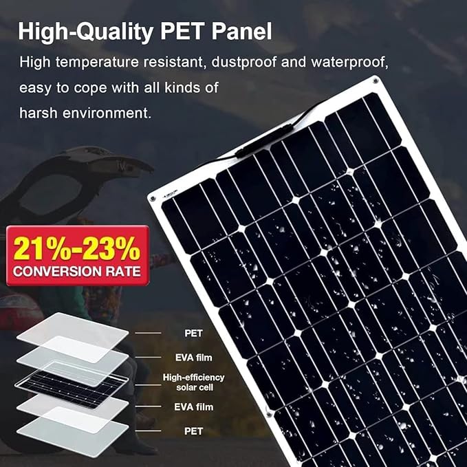 18V 2x300W 4x300W 6x300W Elastyczne panele słoneczne 600w Zestaw systemu solarnego Monokrystaliczny moduł ogniw słonecznych 12v 24v 40A do ładowarki akumulatorów poza siecią RV łódź przyczepa kempin - obrazek 4