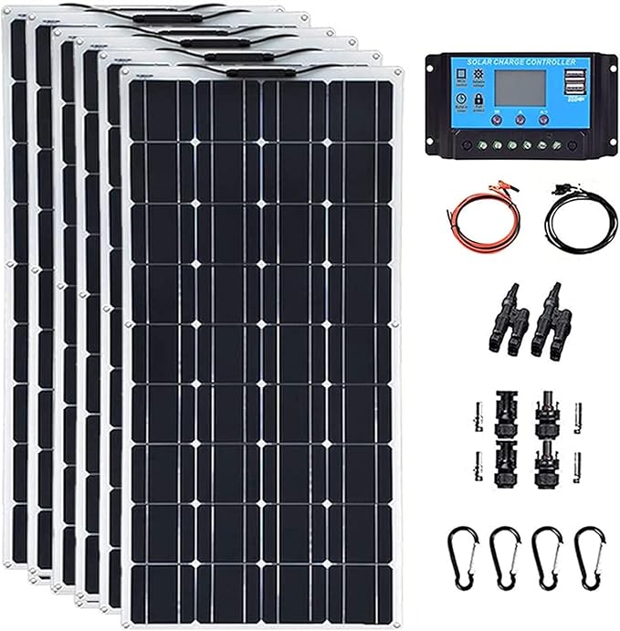 18V 2x300W 4x300W 6x300W Elastyczne panele słoneczne 600w Zestaw systemu solarnego Monokrystaliczny moduł ogniw słonecznych 12v 24v 40A do ładowarki akumulatorów poza siecią RV łódź przyczepa kempin