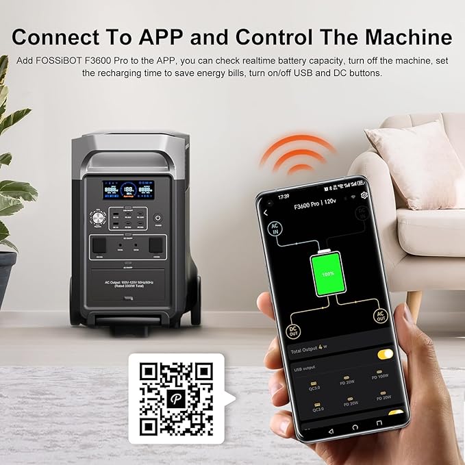 FOSSiBOT F3600 Przenośna stacja zasilania, generator fotowoltaiczny 3840 Wh, bateria LiFePO4, możliwość rozbudowy do 3.8-11.5 kWh na kempingu i w kamperze - obrazek 4
