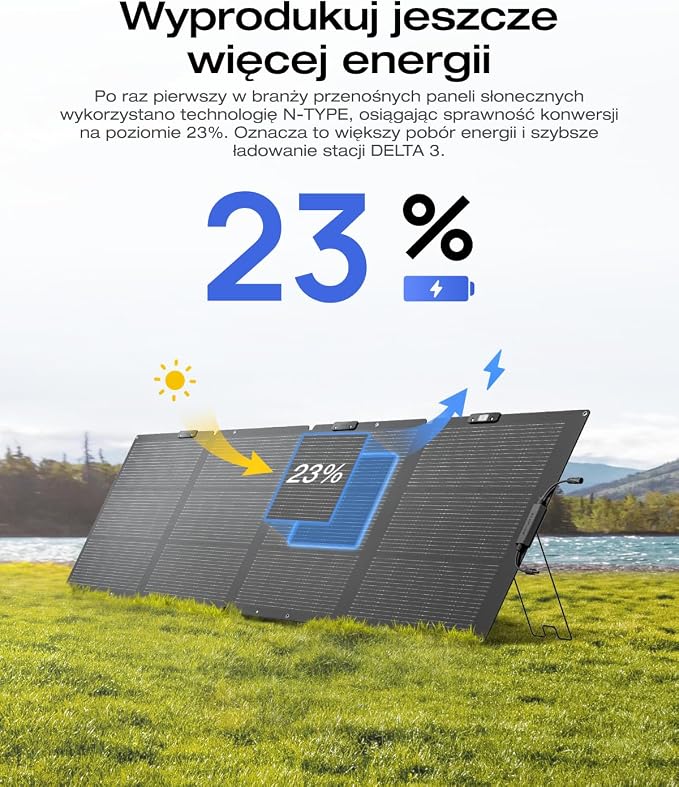 EcoFlow DELTA 3 Przenośna stacja zasilania z panelem słonecznym 220 W, generator słoneczny 1024 kWh, balkonowa instalacja słoneczna z baterią, poza siecią oraz jako źródło zasilania rezerwowego - obrazek 3