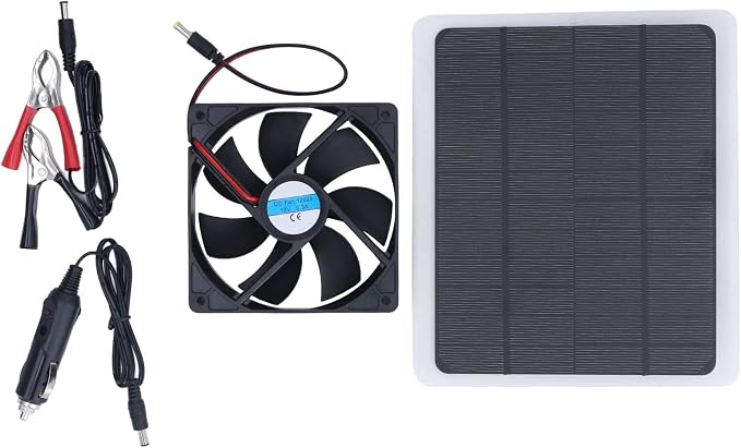Wentylator solarny, 10 W, 12 V, efektywna dezodoryzacja, energooszczędny, przenośny solarny wentylator wyciągowy USB do domków dla zwierząt domowych, szklarni kamperów