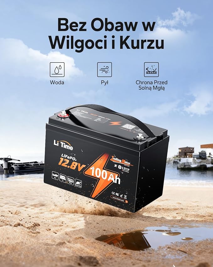 Litime 12V 100Ah Akumulator LiFePO4 – Głębokiego Cyklu, BMS 100A, Ochrona przed Niską Temperaturą, 4000–15000 Cykli, Idealny do Silników Trollingowych, Łodzi, Kamperów - obrazek 6