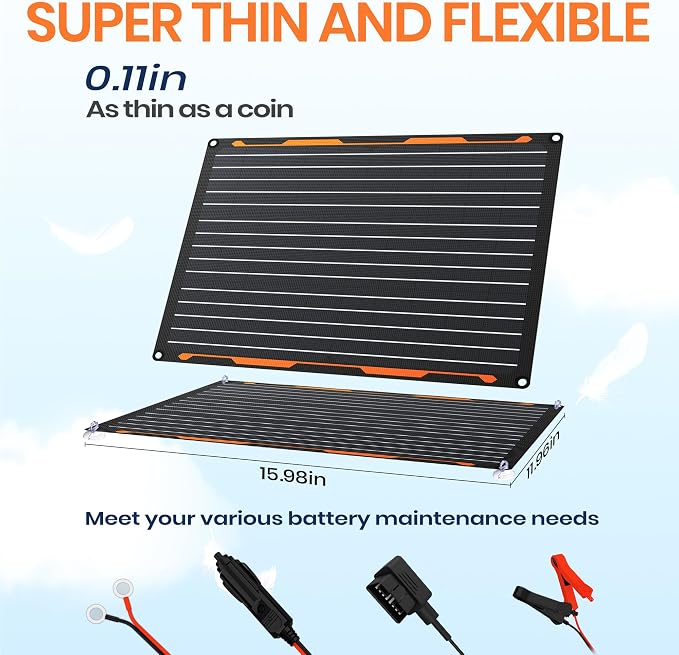 Solarna ładowarka samochodowa 12 V 20 W moduł solarny IP67 wodoodporny panel słoneczny przenośna ładowarka SAE kabel połączeniowy do samochodu, łodzi, motocykla, przyczepy, kampera itp - obrazek 5