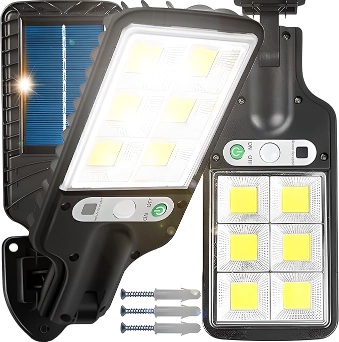 Retoo Lampa solarna z czujnikiem ruchu, 240W, IP67, akumulator 15000 mAh | LED SMD EPISTAR, 6000 K, kąt 120°, uchwyt 25 cm, czarna, 12,3 x 30 x 27,7 cm