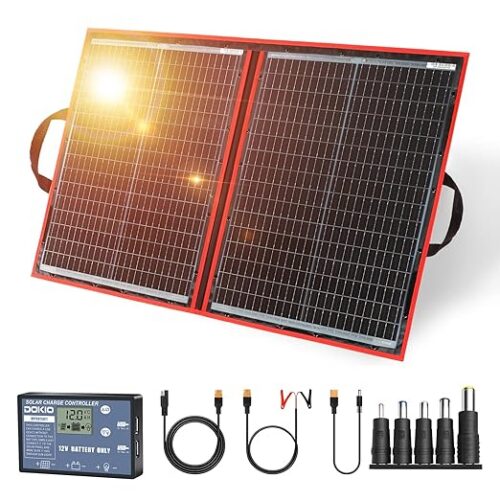 DOKIO 110W Składane Moduły Solarne z Regulatorem Solarnym