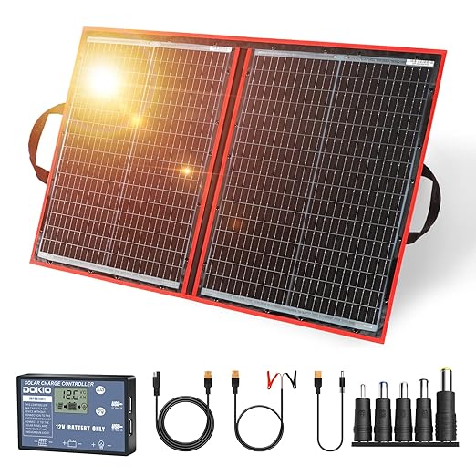 DOKIO 110W Składane Moduły Solarne z Regulatorem Solarnym