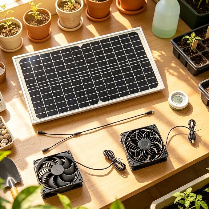 Wentylator Solarny 16W Energooszczędna Cicha Wentylacja | Wentylator wyciągowy zasilany energią słoneczną na zewnątrz do Stodoły, Patio, Podwórka, Kampera, Szopy, Garażu, Warsztatu - obrazek 3
