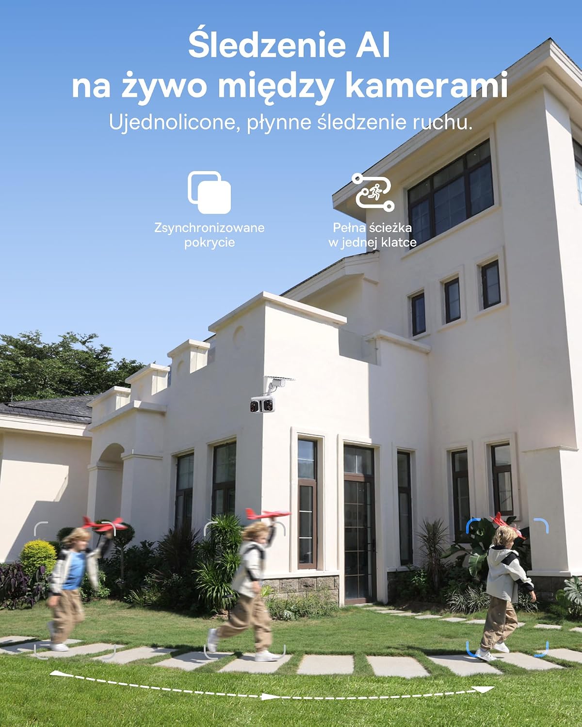 Baseus Security X1 Pro Kamera Zewnętrzna – kamera z podwójnym śledzeniem AI, monitoring 300°, nocne widzenie, solarna kamera bezprzewodowa na baterię, detekcja AI, automatyczny patrol, do 512 GB - obrazek 4
