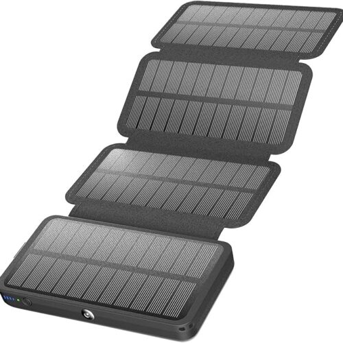 Solar Charger 22.5W Fast Charging - A ADDTOP Solar Power Bank - Portable Phone Battery with 4 Solar Panels PDQC 3.0 External Battery Pack with 2 USB-A Out & 1 USB-C Out/In for Phones Tablets