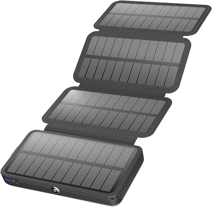 Solar Charger 22.5W Fast Charging - A ADDTOP Solar Power Bank - Portable Phone Battery with 4 Solar Panels PDQC 3.0 External Battery Pack with 2 USB-A Out & 1 USB-C Out/In for Phones Tablets