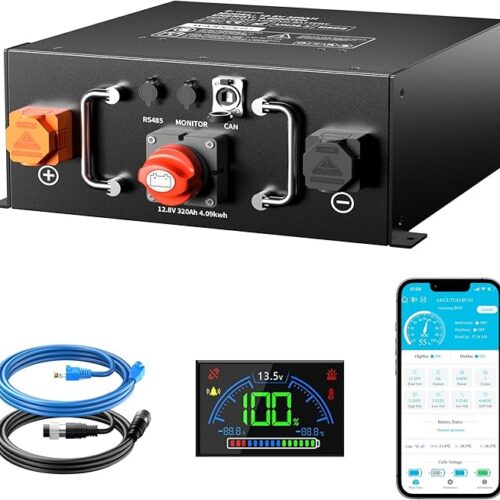 Akumulator LiFePO4 12 V, 320 Ah, certyfikat ECE R10 z wbudowanym BMS 250 A, ochrona przed niską temperaturą, 12000 cykli i 10-letnia żywotność, do przyczep kempingowych, instalacji solarnych