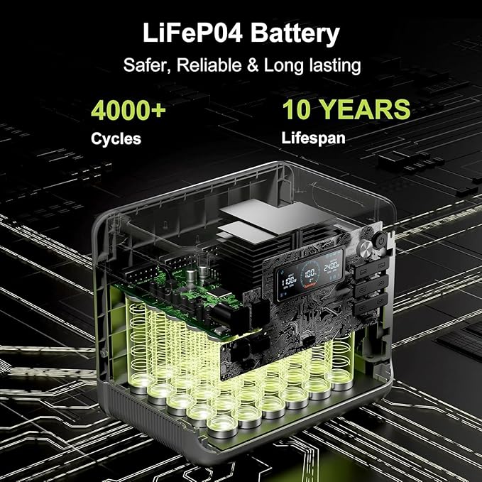 FOSSiBOT - POLSKA,F2400 2400W 2048Wh Stacja zasilania LiFePO4 UPS Generator słoneczny, VAT 23% 5-letnia gwarancja(Зарядна станція, 2048 Вт*год, 2400 Вт, аварійне живлення) - obrazek 6