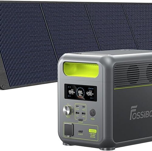 FOSSiBOT-Polska VAT 23% przenośna stacja zasilania F1200 1024Wh 1200W Wyposażony 200W panel słoneczny 5-letnia gwarancja