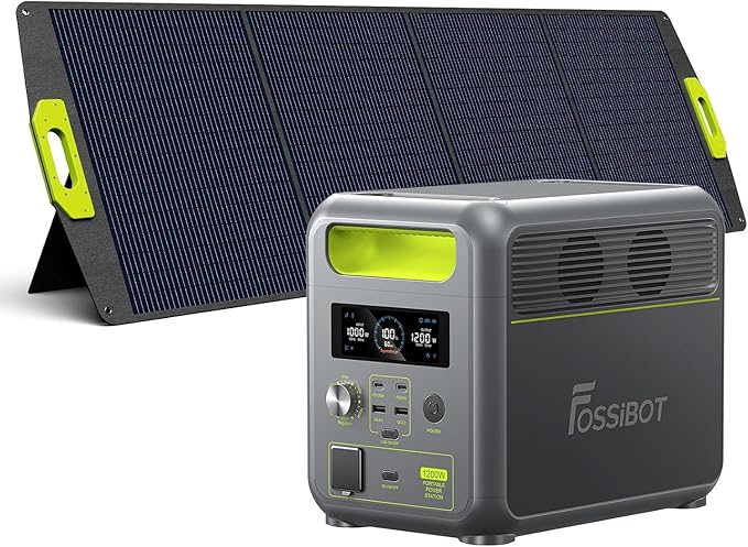 FOSSiBOT-Polska VAT 23% przenośna stacja zasilania F1200 1024Wh 1200W Wyposażony 200W panel słoneczny 5-letnia gwarancja