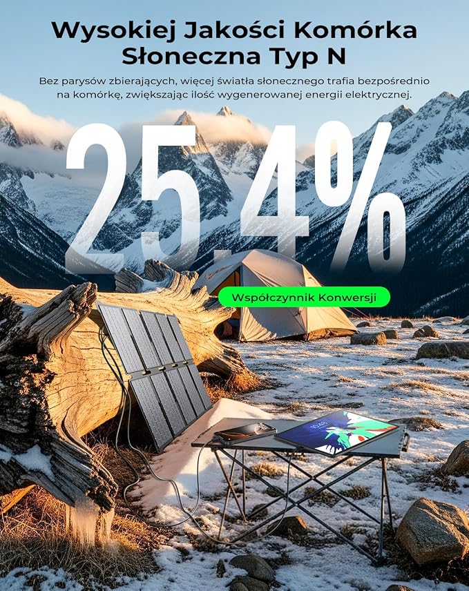 Przenośny Ładowarka Słoneczna BigBlue 35W z Szybkim Ładowaniem USB-A i PD 25W USB-C do Kampingu i Wędkowania, 0,7 kg, Wodoodporna IP68, Składana Ładowarka Słoneczna do iPhone/Android, iPad, Powerbank | Szybkie ładowanie USB-A i PD 25 W USB-C, na kemping, z plecakiem, 0,70 kg, wodoszczelność IP68 - obrazek 6