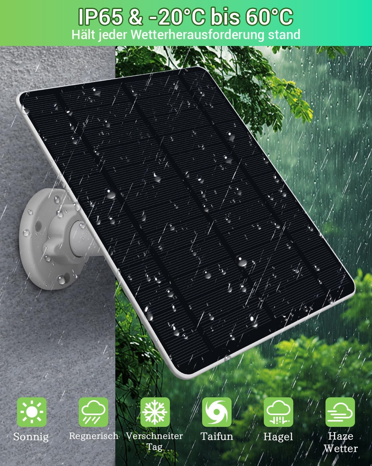 Panel słoneczny 5 W do kamery pierścieniowej – panel słoneczny do akumulatora Ring Stick Up Cam/Pro, akumulator Spotlight Cam/Pro/Plus, wysokowydajny moduł solarny z regulacją 360°, wodoszczelność - obrazek 5