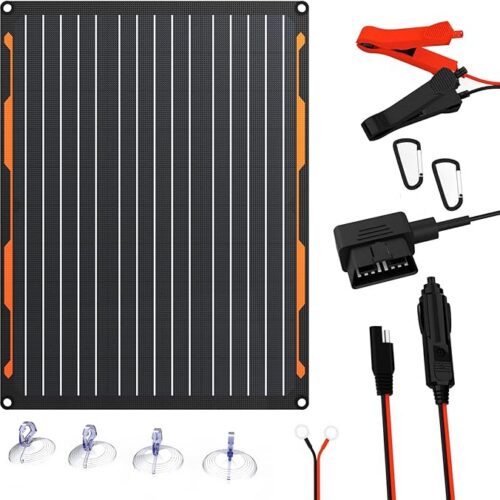 Solarna ładowarka samochodowa 12 V 20 W moduł solarny IP67 wodoodporny panel słoneczny przenośna ładowarka SAE kabel połączeniowy do samochodu, łodzi, motocykla, przyczepy, kampera itp