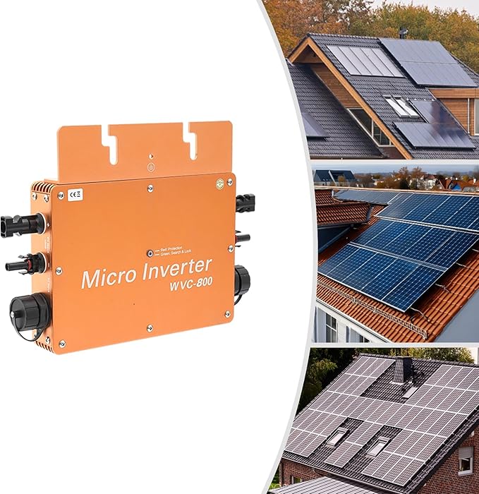 800 W falownik mikrofalowy do elektrowni balkonowej, wyświetlacz LCD, falownik solarny 22-50 VDC, wyjście 230 V AC, do użytku domowego i komercyjnego, aluminiowa obudowa - obrazek 6