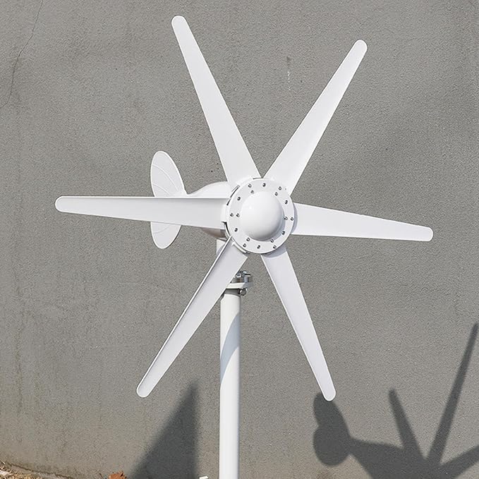 Niskoobrotowa turbina wiatrowa SustVita z rozruchem 1,0 m/s, mocą wyjściową 300 W, 6 łopatami i wbudowanym kontrolerem, kompletny zestaw turbiny wiatrowej do pojazdów kempingowych - obrazek 3