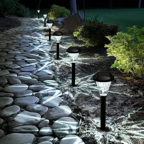 GIGALUMI 10 sztuk lamp solarnych na zewnątrz, wodoodporne, nowe ulepszone lampy solarne na zewnątrz, solarne lampy ogrodowe, solarne lampy zewnętrzne na patio, trawnik, podwórko i krajobraz
