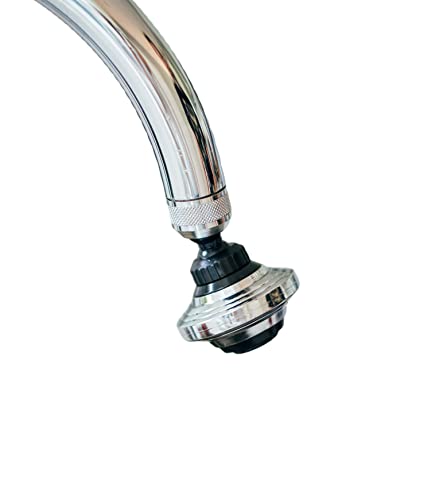 Eco-flow Adapter do kranu Saturn, dwufunkcyjny napowietrzacz do kranu/strumienia prysznicowego z obrotem 360 | oszczędność wody, pasuje w minutach, włoskie wykonanie